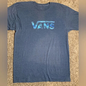 Vans Tshirt blue with logo - size Lg